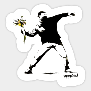 BANKSY Flower Thrower Sticker